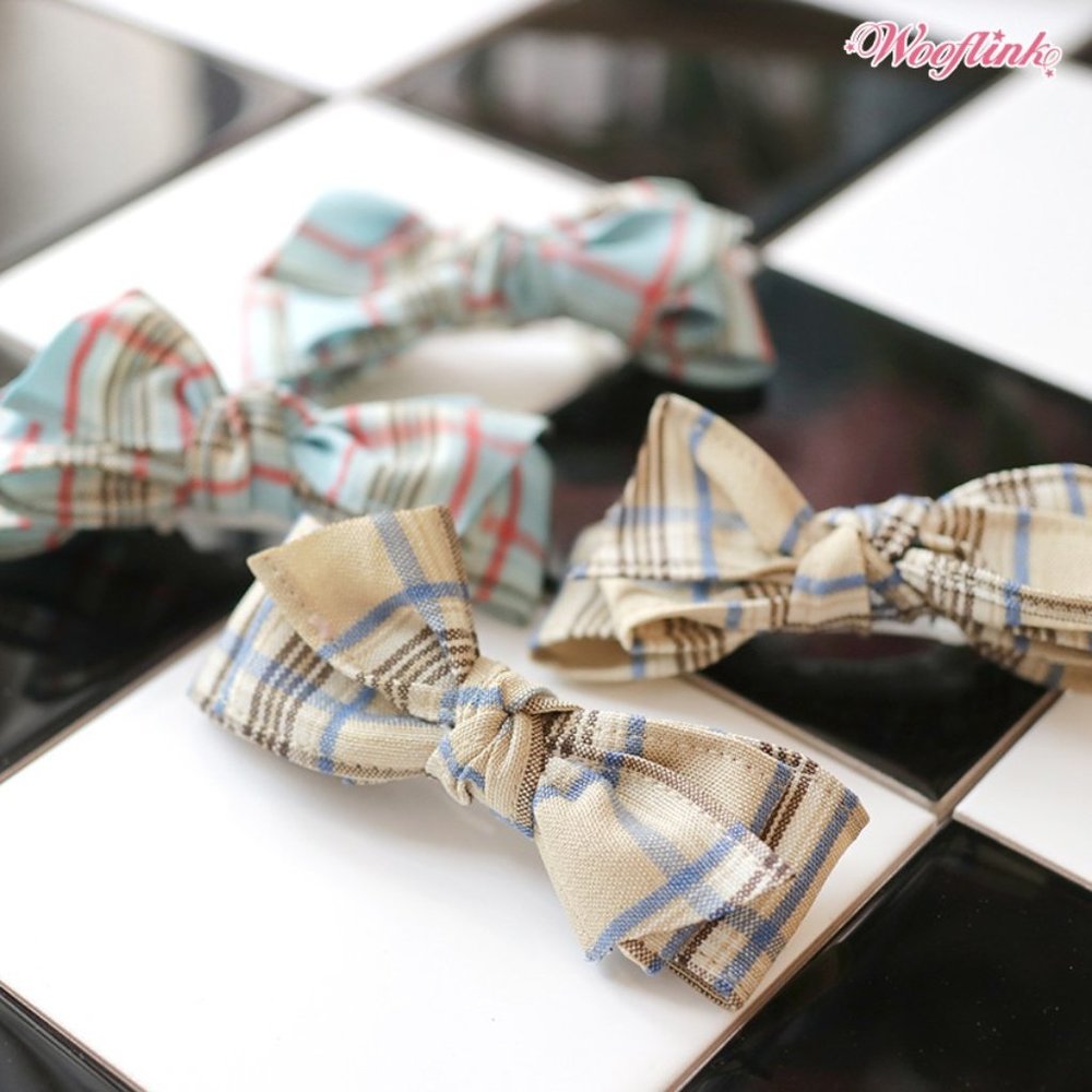 Plaid Doggie Hairbows by Wooflink - Set of 2 plaids